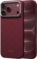 pitaka Funda para iPhone 18 Pro de 6.3" con sensación sin funda, borgoña