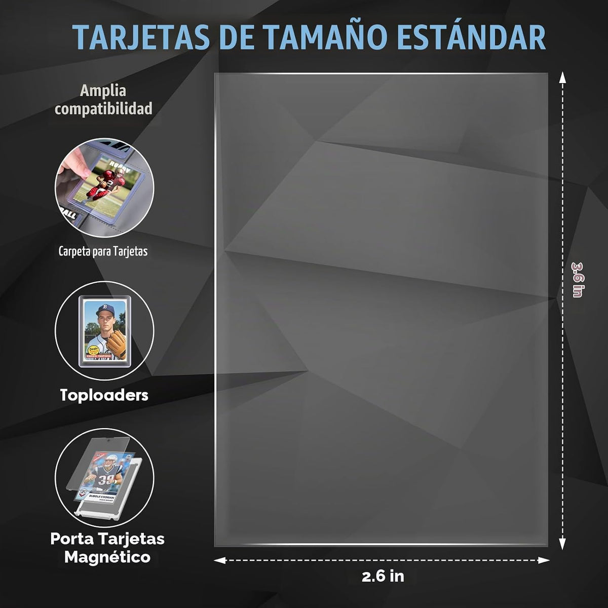 3000 fundas para tarjetas intercambiables, protectores de tarjetas blandas transparentes, fundas de plástico de 2.64 x 3.36 pulgadas para tarjetas de béisbol, MTG, TCG, tarjetas deportivas y tarjetas