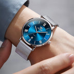 OLEVS Relojes de oro para hombre, analógico, de cuarzo, para negocios, de vestir, día fecha, acero inoxidable, clásico, de lujo, luminoso, impermeable, casual, relojes de pulsera masculinos