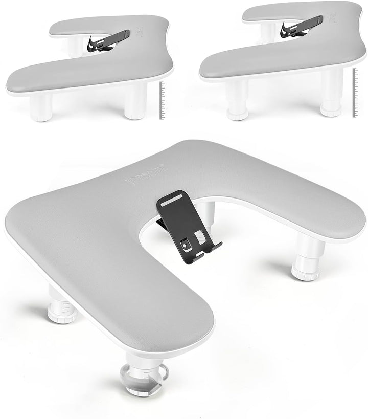 JODSONE Reposabrazos en forma de U gris para técnicos de uñas con s...