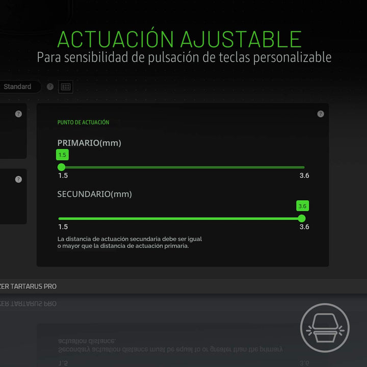 Teclado para juegos Razer Tartarus Pro: Interruptores de teclas ana...