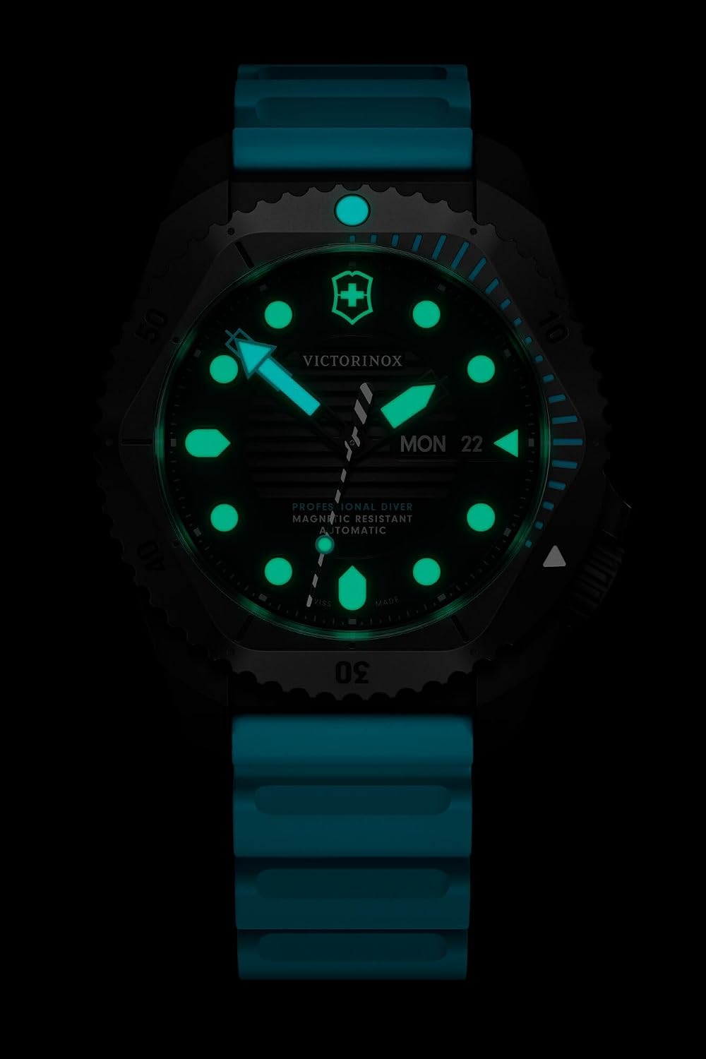 Victorinox Reloj Dive Pro Automático Negro Titanio Azul Correa De Caucho 1.693 in - 242071
