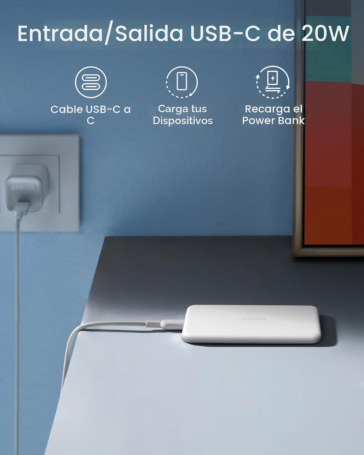 Anker MagGo Power Bank (5K, delgado)