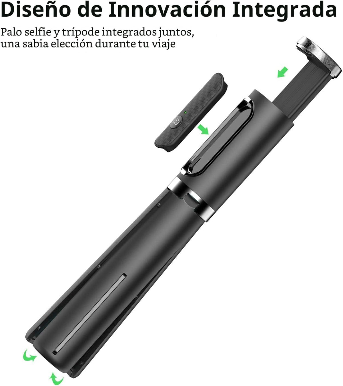ATUMTEK - Trípode para selfie stick con control remoto Bluetooth recargable