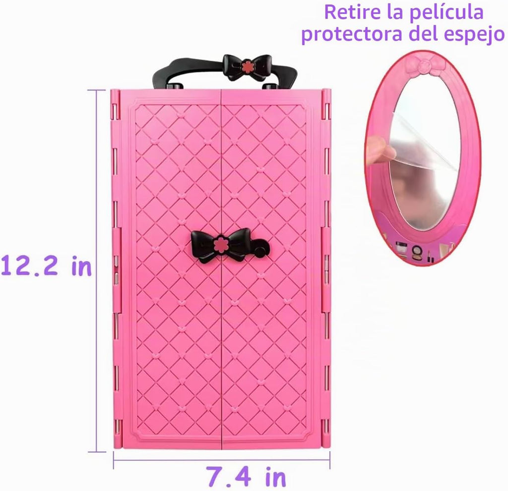 75 piezas de ropa y accesorios para muñeca con armario para muñeca de 11.5 pulgadas - Set de diseño de moda que incluye vestido de novia, vestidos de moda, conjuntos, tops y pantalones, perchas