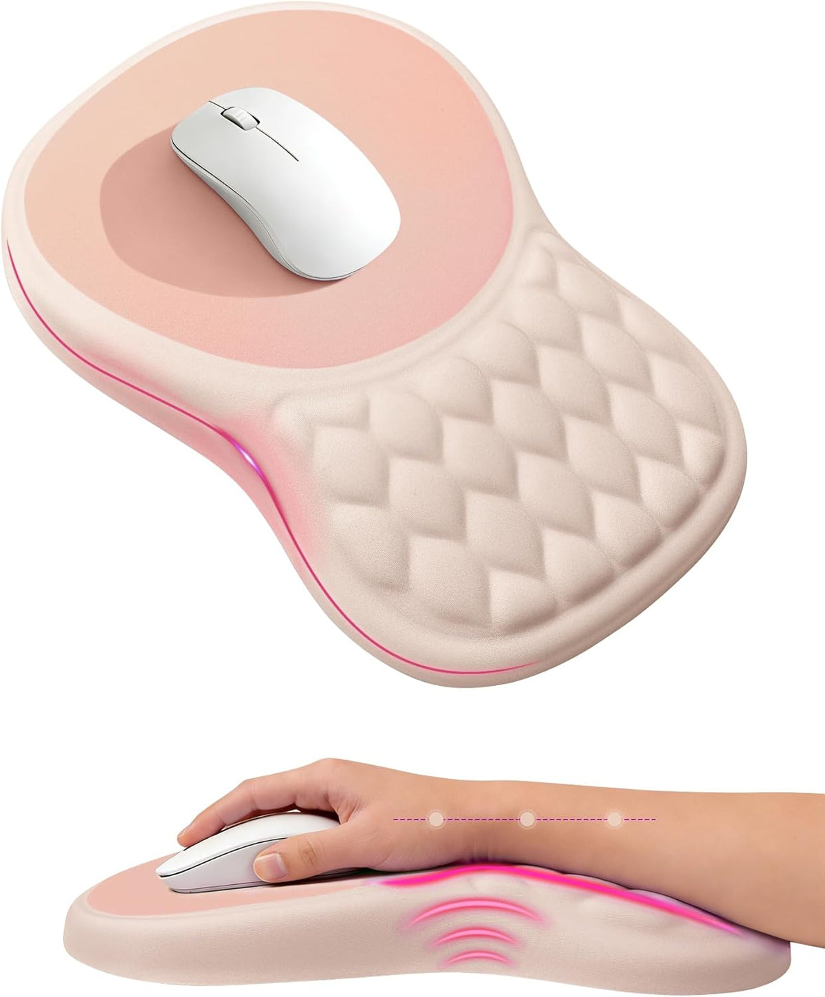 Alfombrilla ergonómica para mouse con reposamuñecas de espuma
