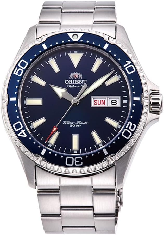 Orient Kamasu/Mako III Reloj de buceo para hombre automático con cuerda manual, deportivo, en acero o silicona, con corona atornillada y cristal de zafiro