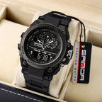 AIMES Reloj de pulsera táctico digital y analógico para hombre, impermeable, para deportes al aire libre, estilo militar, con fecha, multifunción, LED, cara grande, alarma y cronómetro