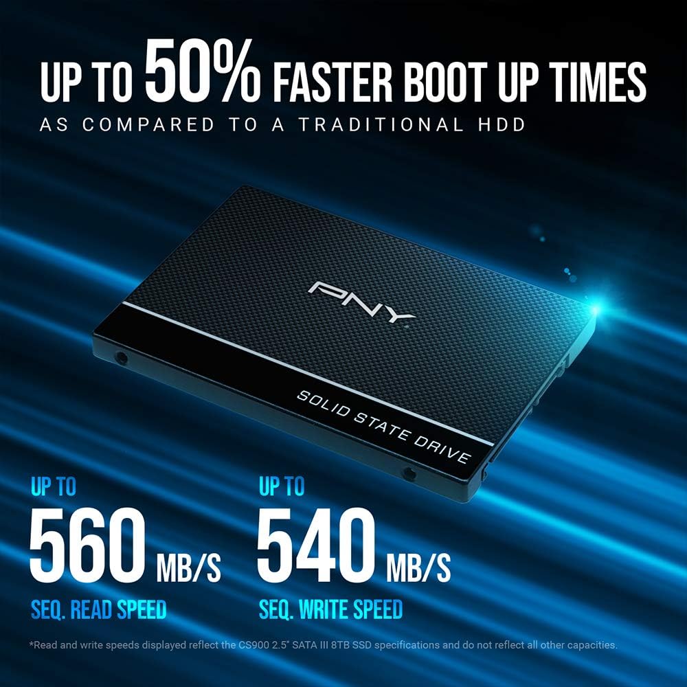 PNY CS900 500GB 3D NAND 2.5" SATA III Unidad interna de estado...
