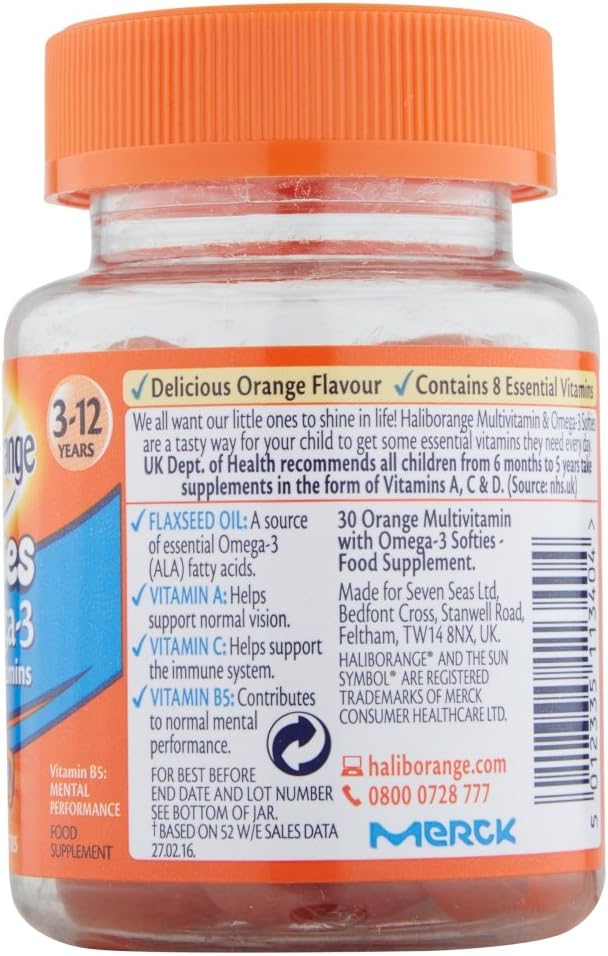 Seven Seas Haliborange Multivitaminas y Omega-3 Orange Softies 30ct