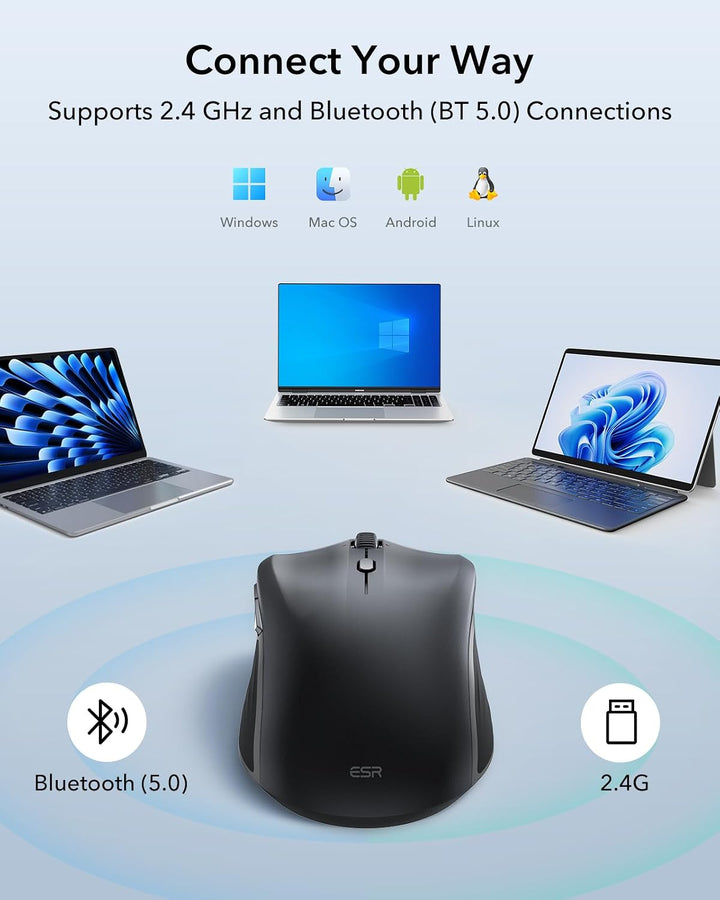 ESR MagMouse Snap-to-Carry Mouse Bluetooth, Mouse Inalámbrico Recar...