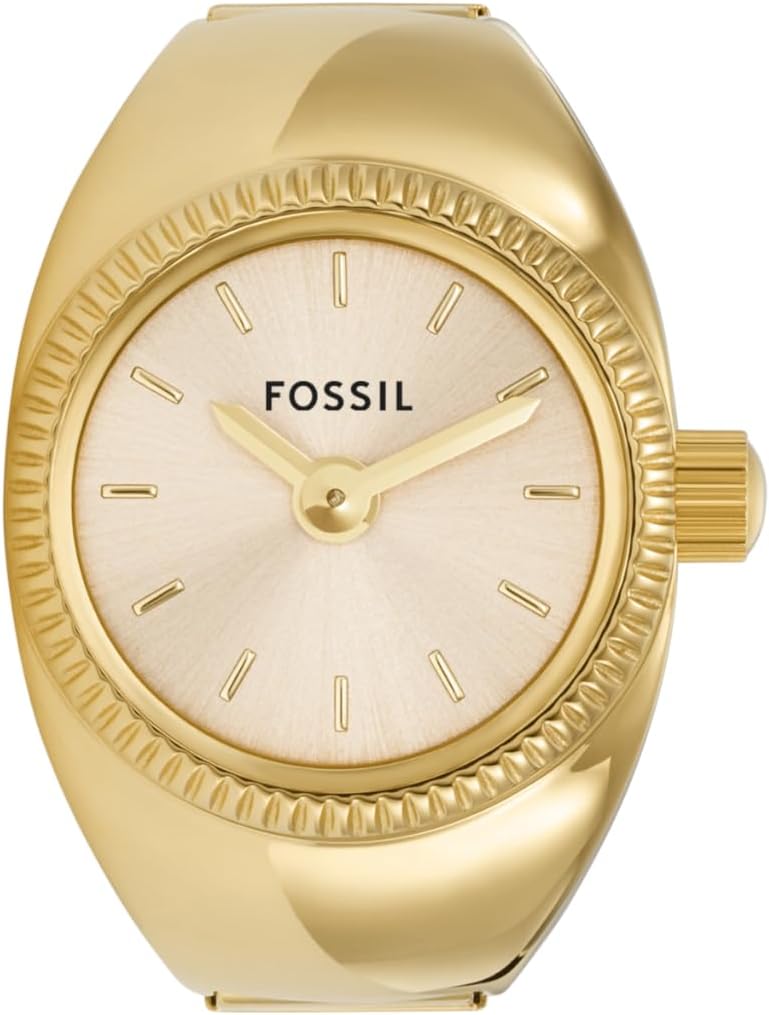 Fossil Reloj de Cuarzo de Acero Inoxidable de Dos Manos para Mujer con Anillo