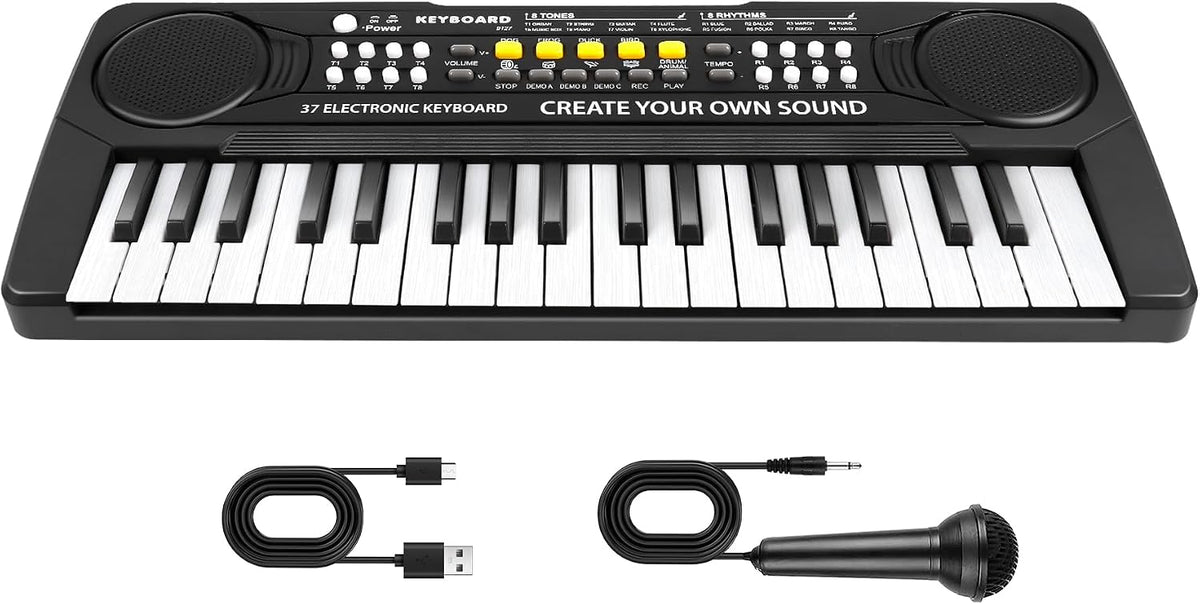 Juguetes Piano Teclado - 37 teclas Pianos Juguete musical con micrófono para niño y niña