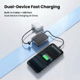 Mini cargador portátil 10000mAh banco de energía con cable incorpor...