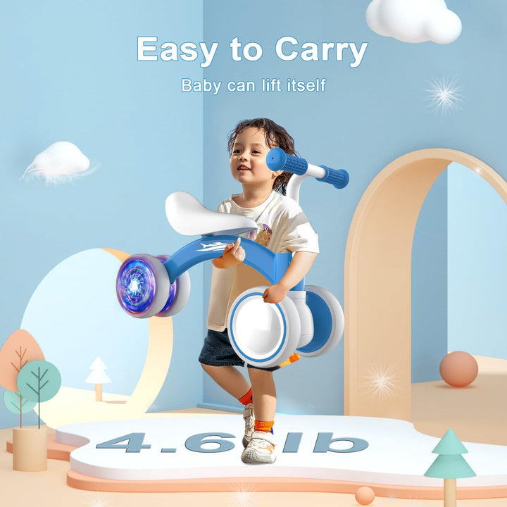 Bicicleta de equilibrio para bebés con iluminación colorida, juguet...