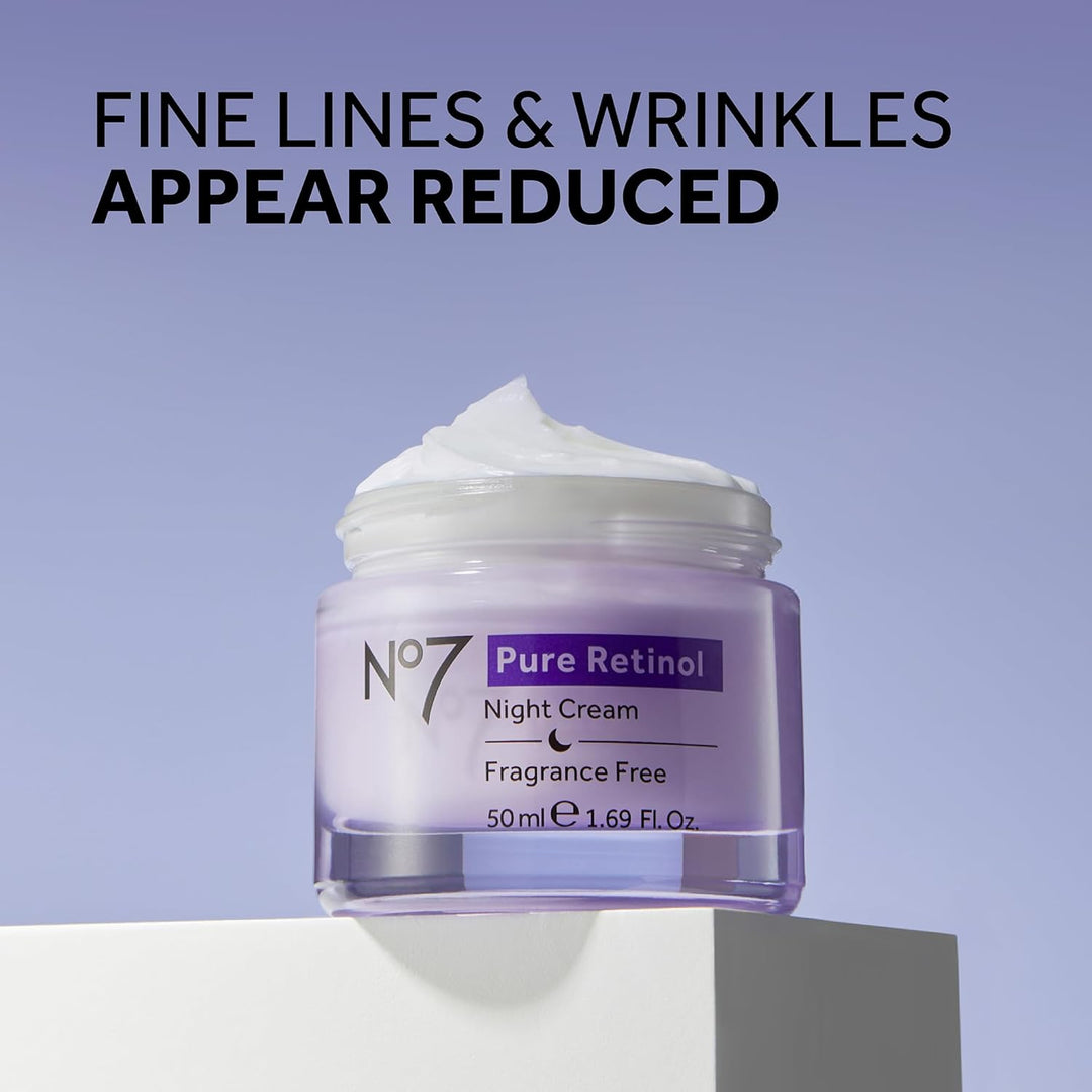 No7 Pure Retinol - Crema de noche antienvejecimiento con péptidos d...
