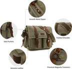Kattee Bolsas de cuero vintage para cámara DSLR SLR para hombres