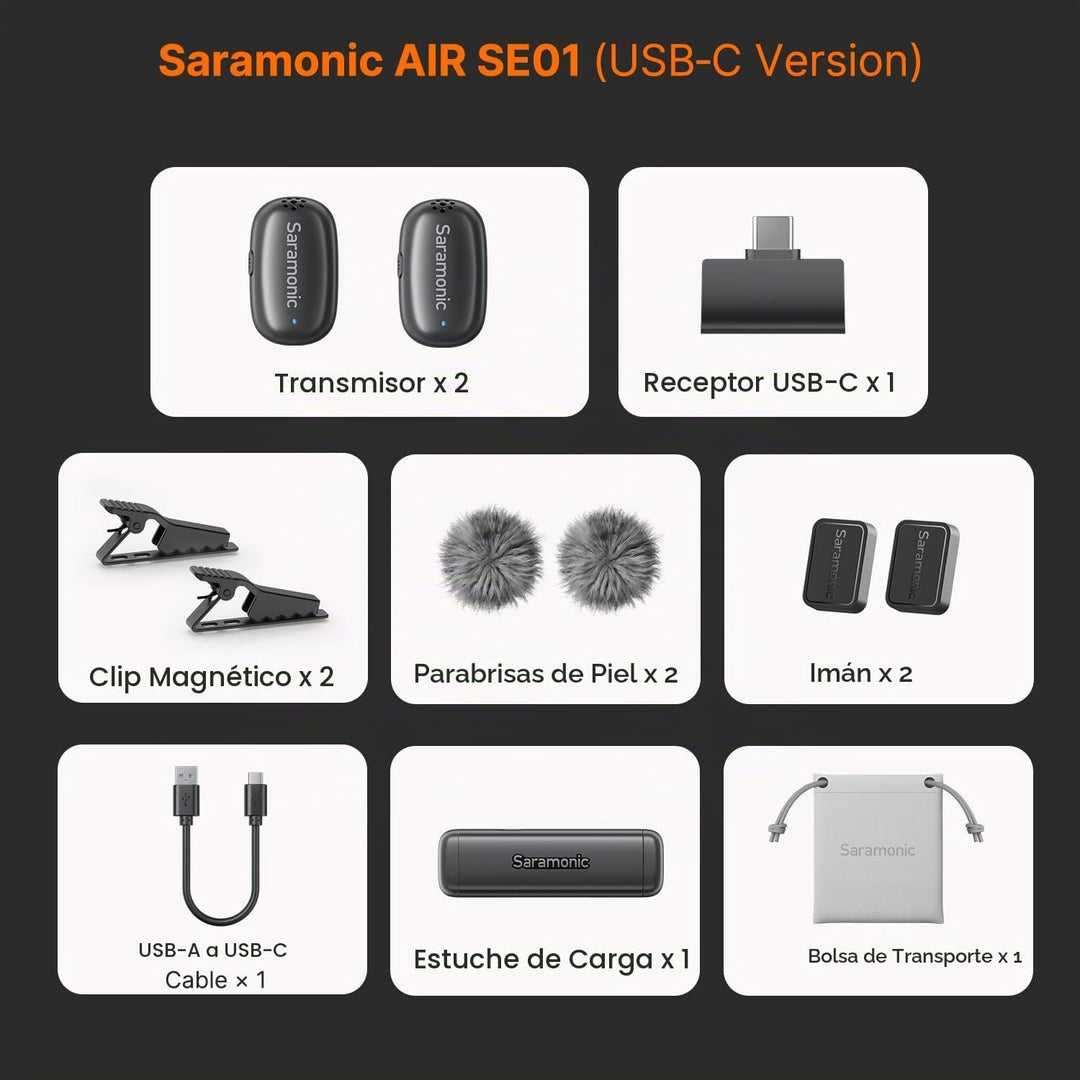 Saramonic Mini micrófono inalámbrico Air SE para iPhone 17\/16\/15...