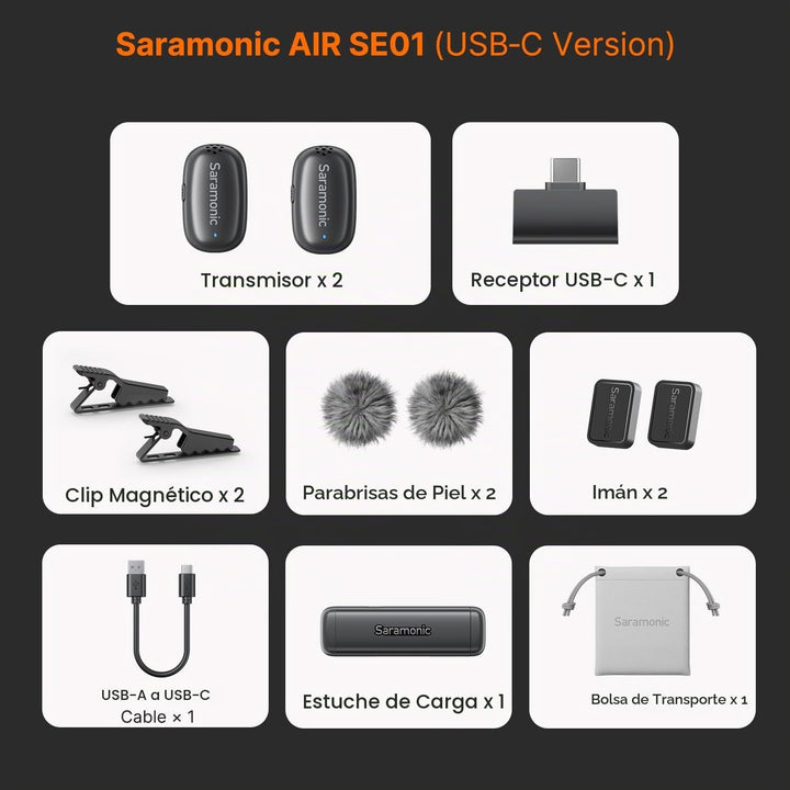 Saramonic Mini micrófono inalámbrico Air SE para iPhone 17\/16\/15...