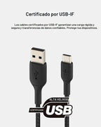 Belkin USB a USB C Braided Cable 2 Pack, 3.3ft iPhone Charger Cord