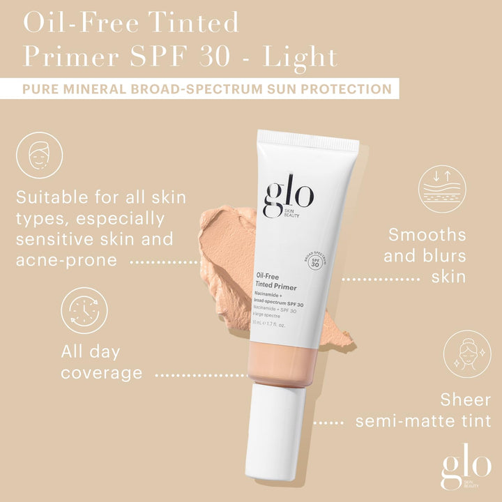 Glo Skin Beauty Primer tintado sin aceite SPF 30, (ligero) 1.7 oz \...