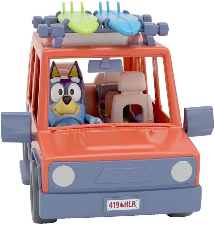 Bluey, Vehículo familiar 4WD, con 1 figura y 2 tablas de surf | Coc...