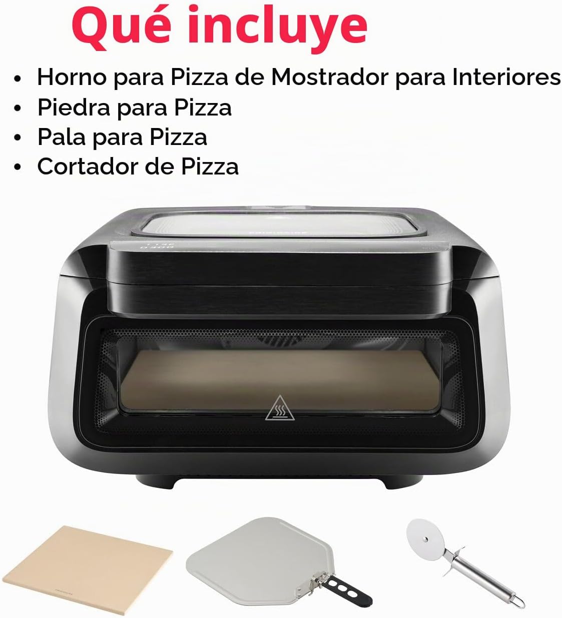 Frigidaire Horno eléctrico para pizza de interior – Alcanza temperaturas de 700 ° F – Hornea a piedra pizzas de 12 pulgadas en minutos – Horno portátil de encimera con freír y hornear al aire