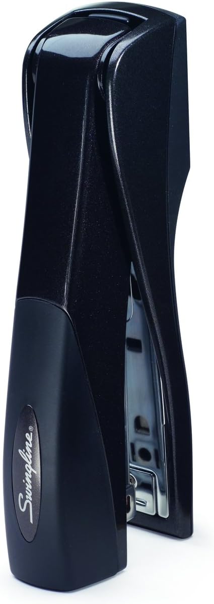 Swingline Grapadora, sin atascos, Optima Grip tamaño completo, cojín ergonómico, metal, capacidad de 25 hojas, negro (87810)