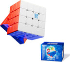 Moyu Aosu V7 4x4 - Cubo magnético sin adhesivo con revestimiento UV, cubo Moyu Cube 4 por 4, edición insignia, 96 imanes, diseño antiadherente, elástico ajustable, cubo magnético (revestimiento UV)