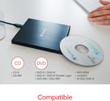 Verbatim Slimline - Unidad de CD \/ DVD USB 2.0, grabadora externa...