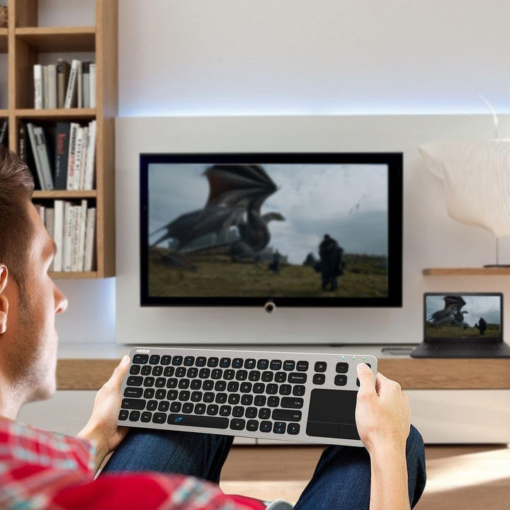 Arteck Teclado inalámbrico táctil para TV 2.4G con control de medio...