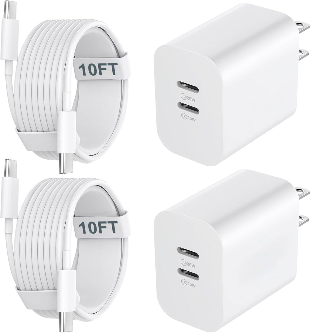 Cargador para iPhone 18 Duo 17 16, carga rápida, cargador USB C de 10 pies