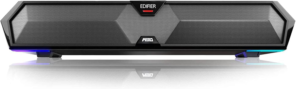 Edifier Barra de sonido de computadora MG300: altavoces fuertes con graves profundos - Interruptor RGB Micrófono incorporado para altavoces de juegos Bluetooth inalámbrico 5.3 y adaptador USB Barra de