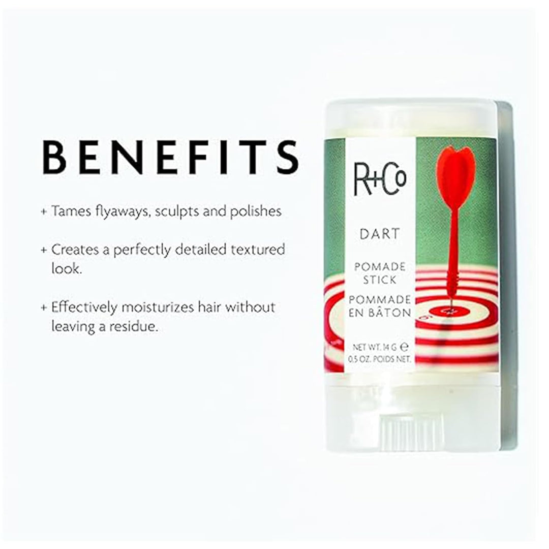 R+Co Dart Pomade Stick | Domina los vuelos, esculpe y pule | Textur...
