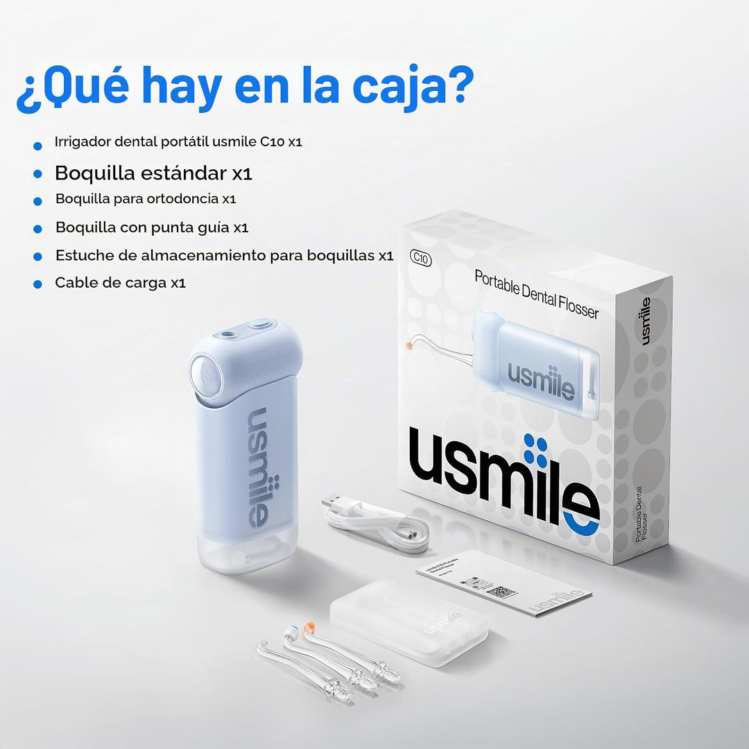usmile C10 Hilo dental portátil \u2013 Apto para viajes, batería de...