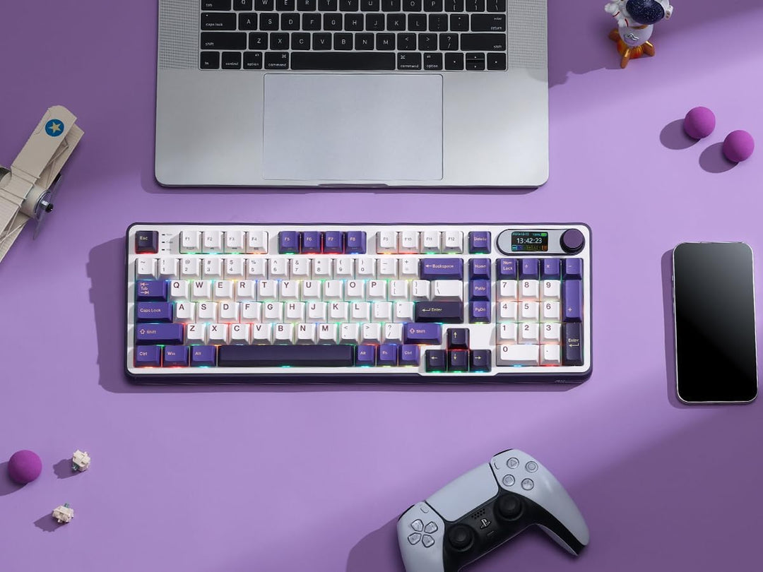 RK ROYAL KLUDGE Teclado mecánico S98 con pantalla inteligente y per...