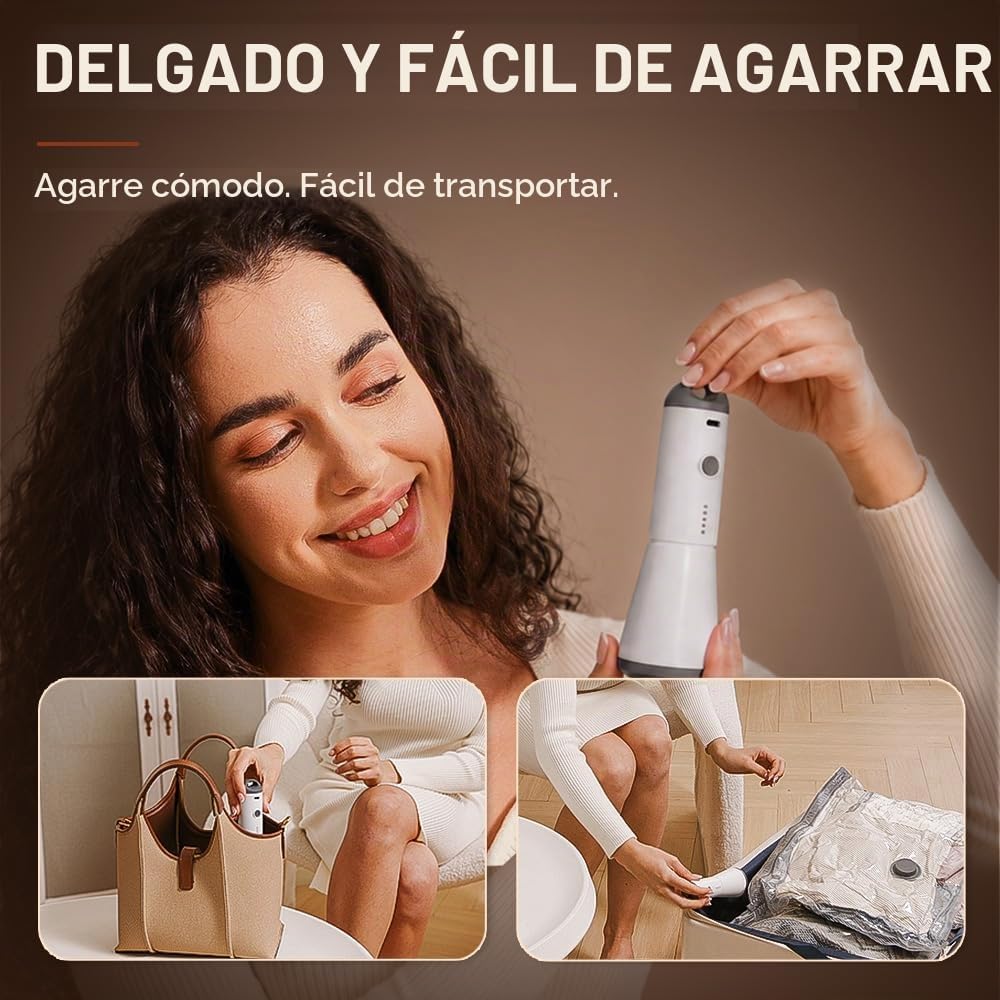 Vacbird - Bolsas de vacío de viaje con bomba recargable, tamaño de 15