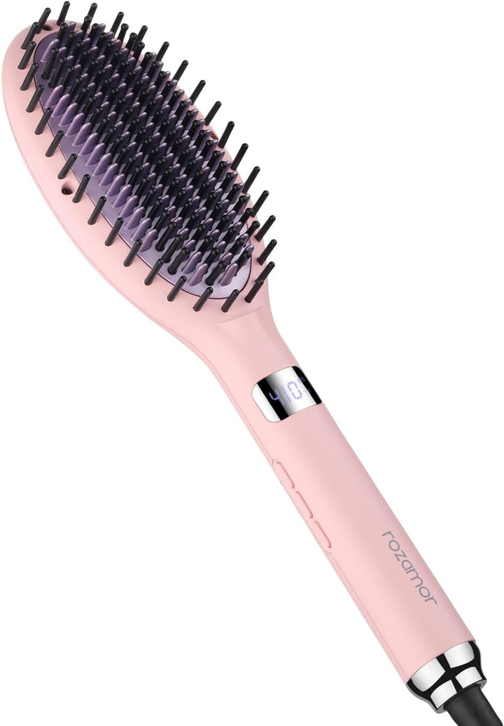 Rozamor - Cepillo iónico para alisar el cabello, cepillo alisador d...