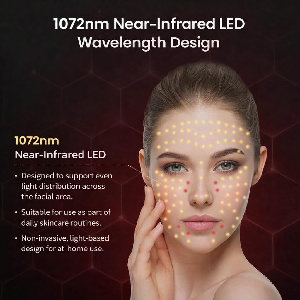 Máscara de terapia de luz roja para cara, máscara facial LED para t...