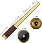 Telescopio Pirata Retro Zoomable 25x30 Monocular de Bolsillo Portátil Plegable Lente BAK-4 Spyglass del Capitán Jack Telescopio de Mano Vintage para Niños