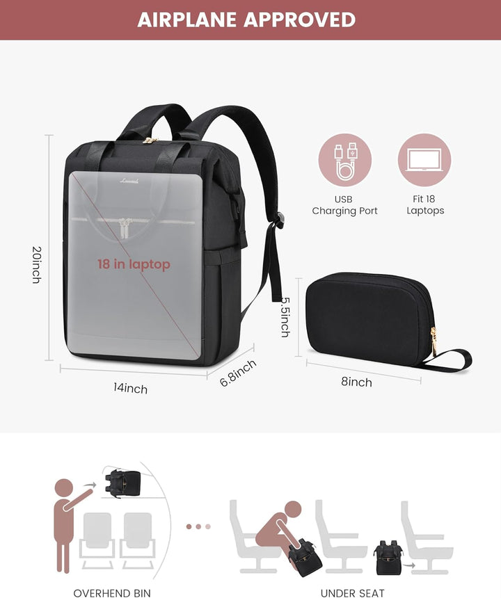 LOVEVOOK Mochila para laptop para mujeres, mochila de trabajo conve...
