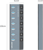 WAVLINK, UH3076-1, hub USB 3.0 de 7 puertos, alimentado, adaptador 5V/2.4A
