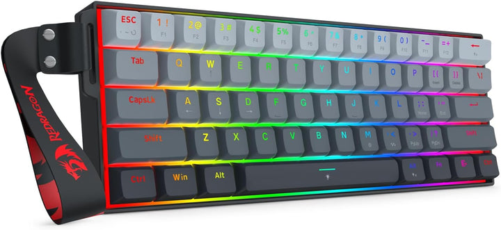 Redragon K617 HE - Teclado para juegos de disparo rápido, 60% 61 te...
