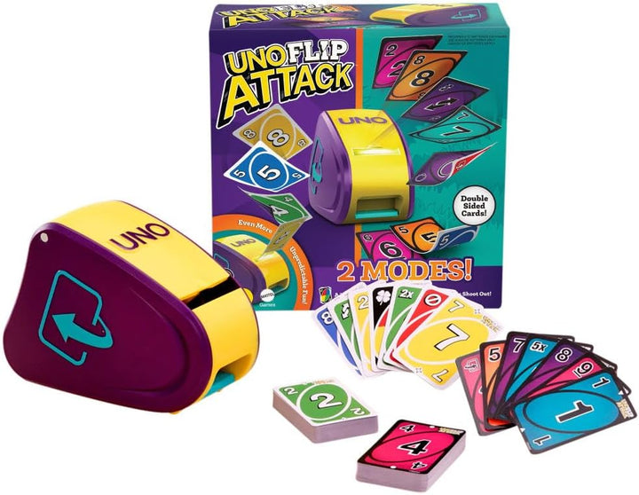 Mattel Games UNO - Juego de cartas Flip Attack con unidad de lanzam...