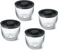 S'well Juego de 4 cuencos de vidrio de 12 onzas para preparar comidas fácilmente, color negro, vidrio templado duradero, diseño anidado compatible con recipientes S'well Eats de 21.5 onzas