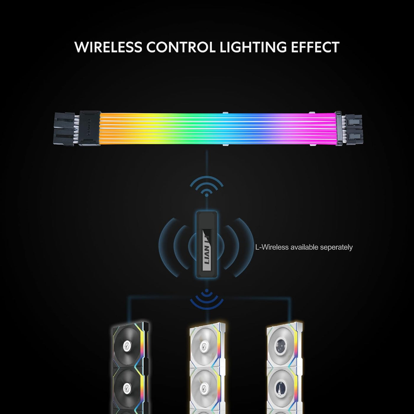 Lian Li Strimer Wireless 8 Pin (PW8-1W) - Cable de extensión de ali...