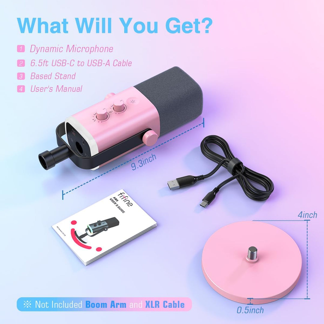 FIFINE - Micrófono XLR\/USB de PC para grabación de juegos con cone...