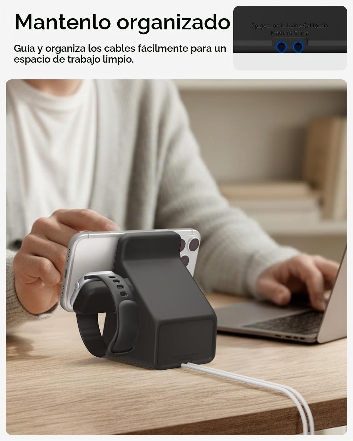 Spigen para MagSafe (25W), funda con soporte para cargador de Apple Watch