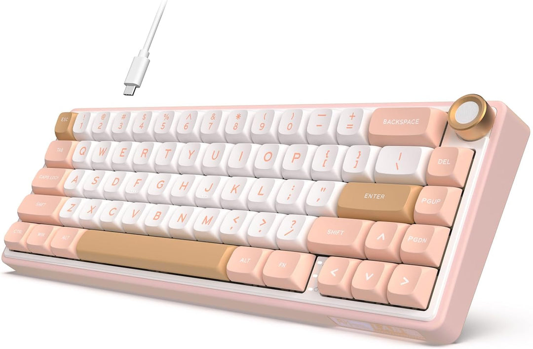 RK ROYAL KLUDGE R65 Teclado mecánico con cable con botón de volumen...
