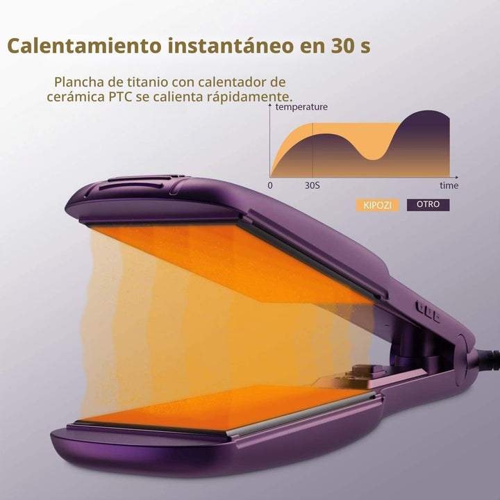 Plancha de pelo profesional de titanio de 1.75 pulgadas y estilizad...